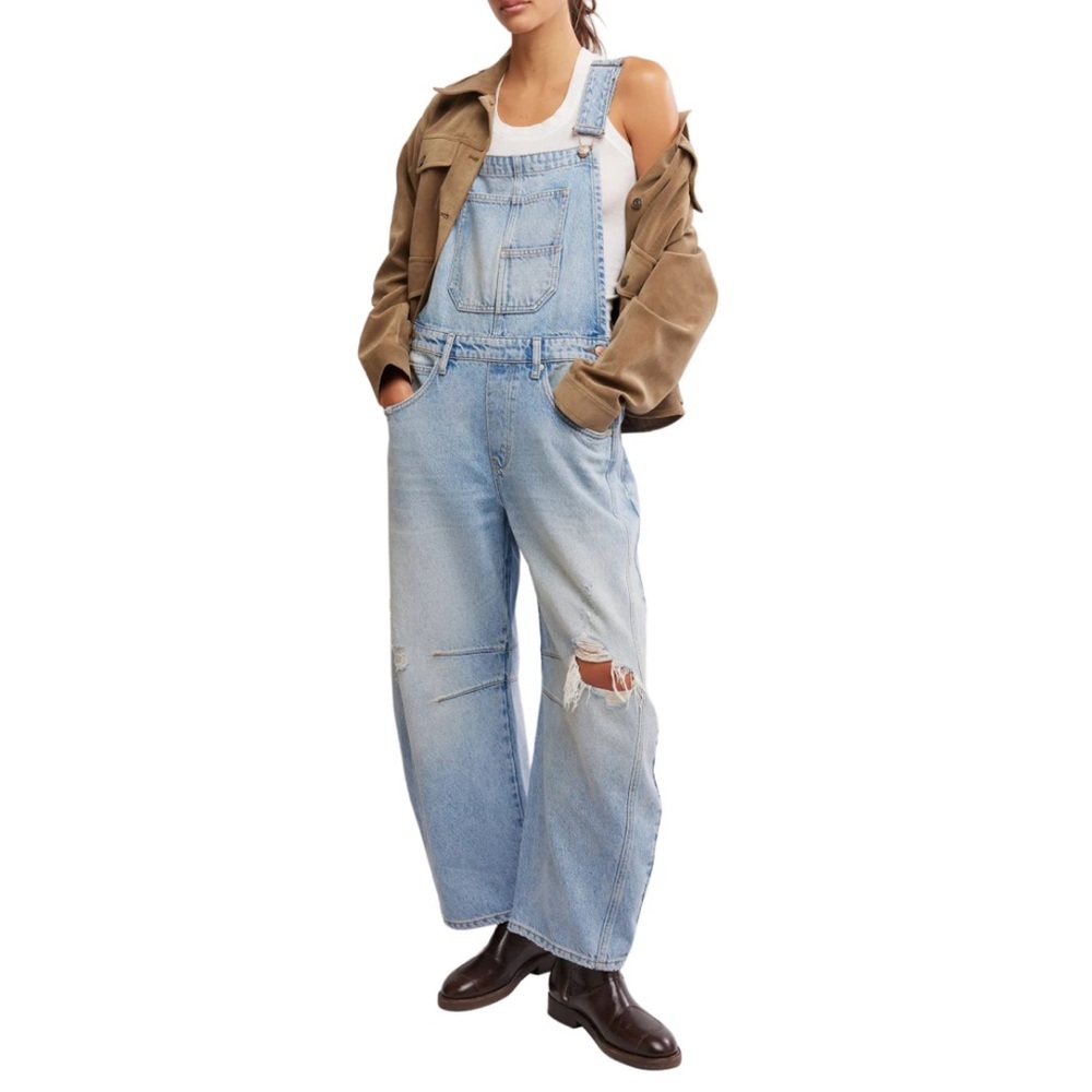 Women's Free People We The Free Good Luck Barrel Overalls M Going Steady